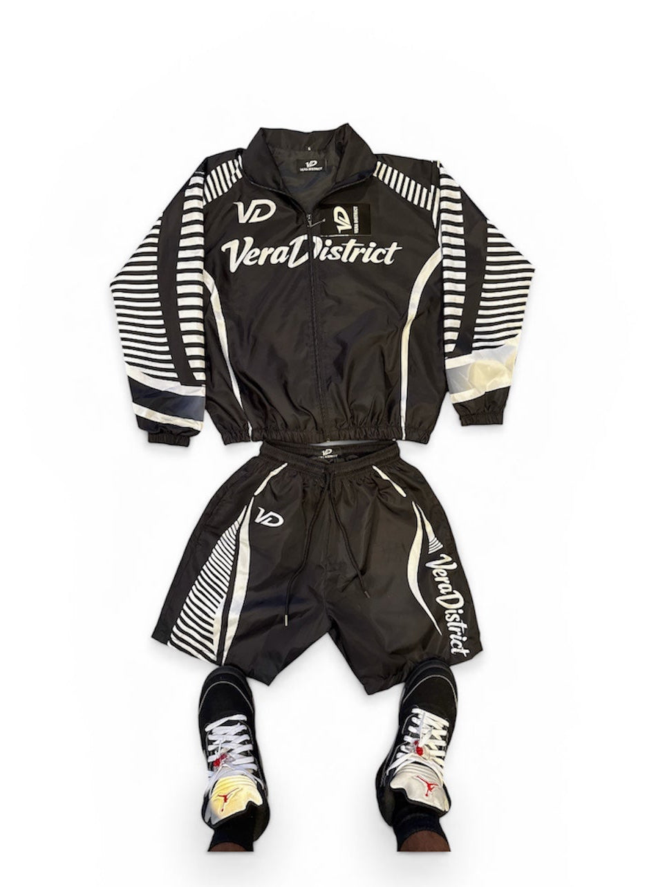 Windbreaker Shorts Set Black