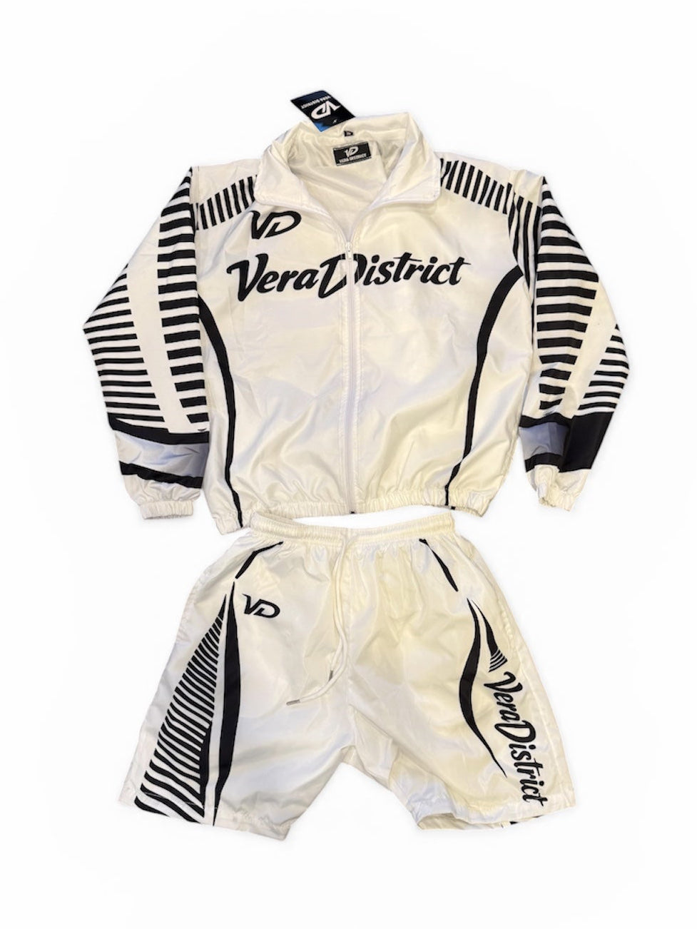 Windbreaker Shorts Set White